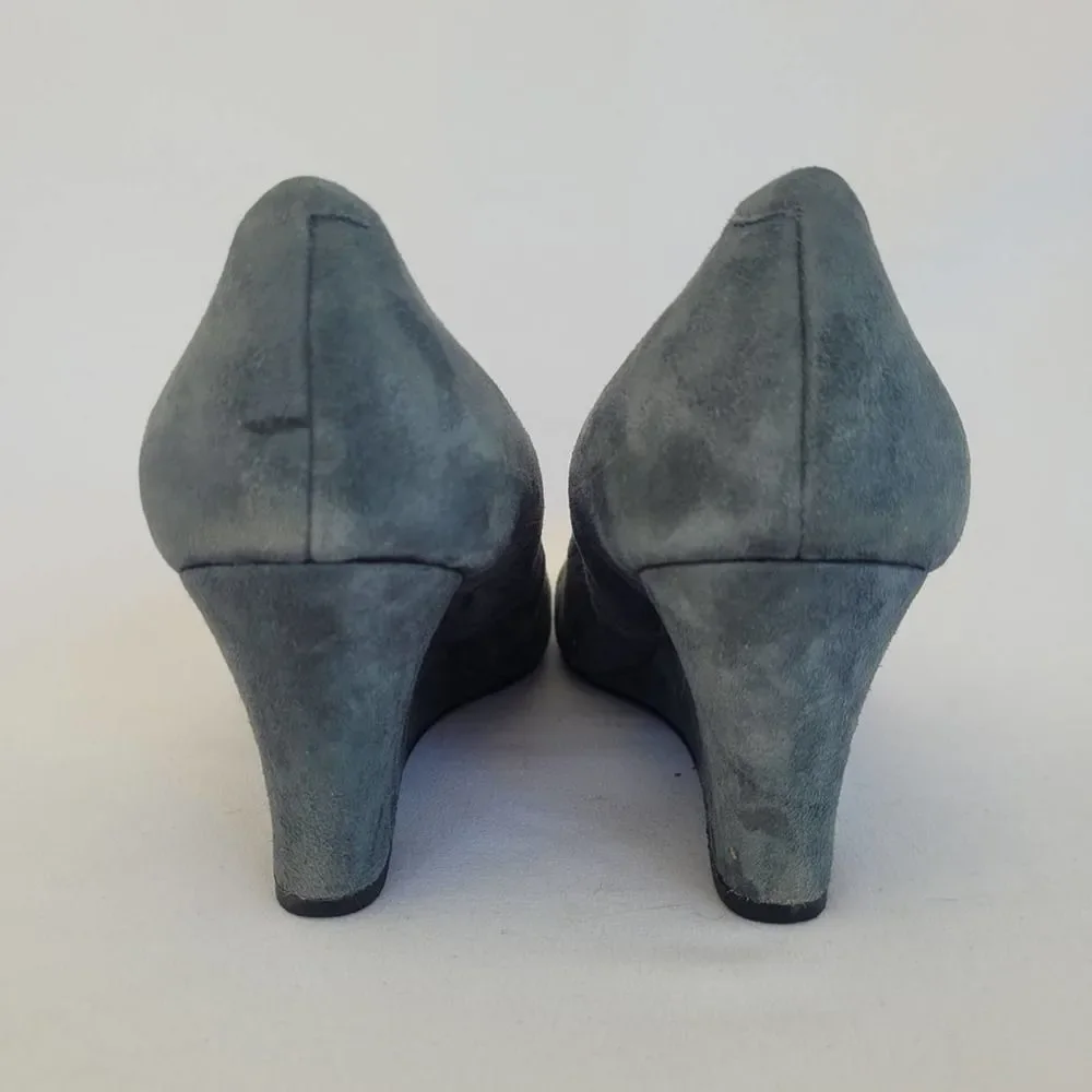 Vionic Camden women's gray suede slip on wedge heel shoe size 10